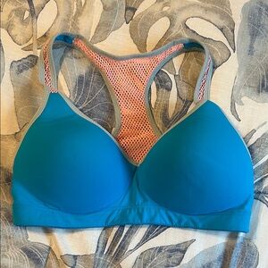 PINK Victoria's Secret Blue and Pink Sports Bra